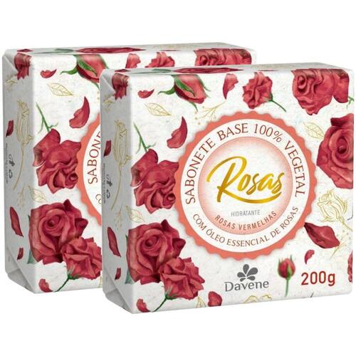 2UN Sabonete Vegetal Rosas Vermelhas 200g | Ponto