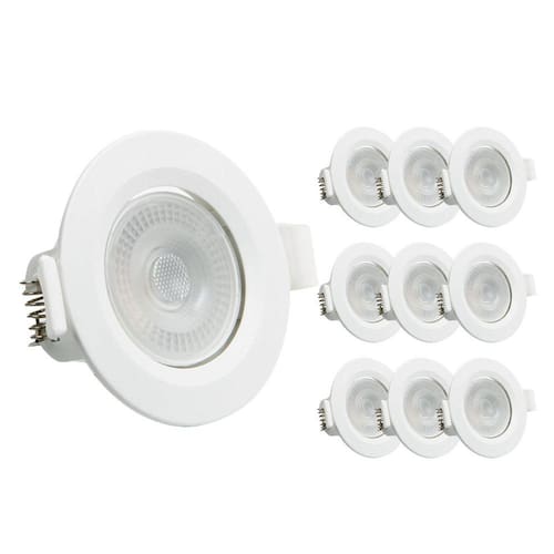 Kit 10 Spot Led 7W Redondo Carcaça Branca - Branco Frio Decoração Casa Loja Menor preço em Kit 10 Spot Led 7W Redondo Carcaça Branca - Branco Frio Decoração Casa Loja