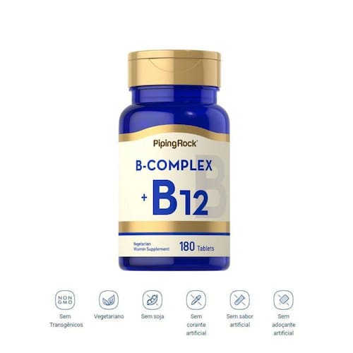 Complexo B + Vitamina B12 180 Tabletes Cyanocobalamin Black Friday