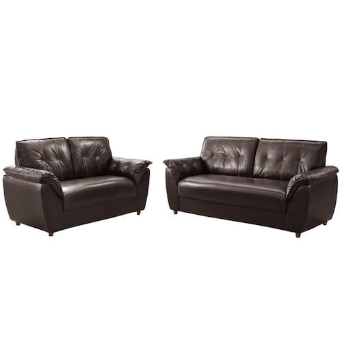 Sofá Rondomóveis 3 e 2 lugares R220 Cosmo revestimento em P.U Café Ponto