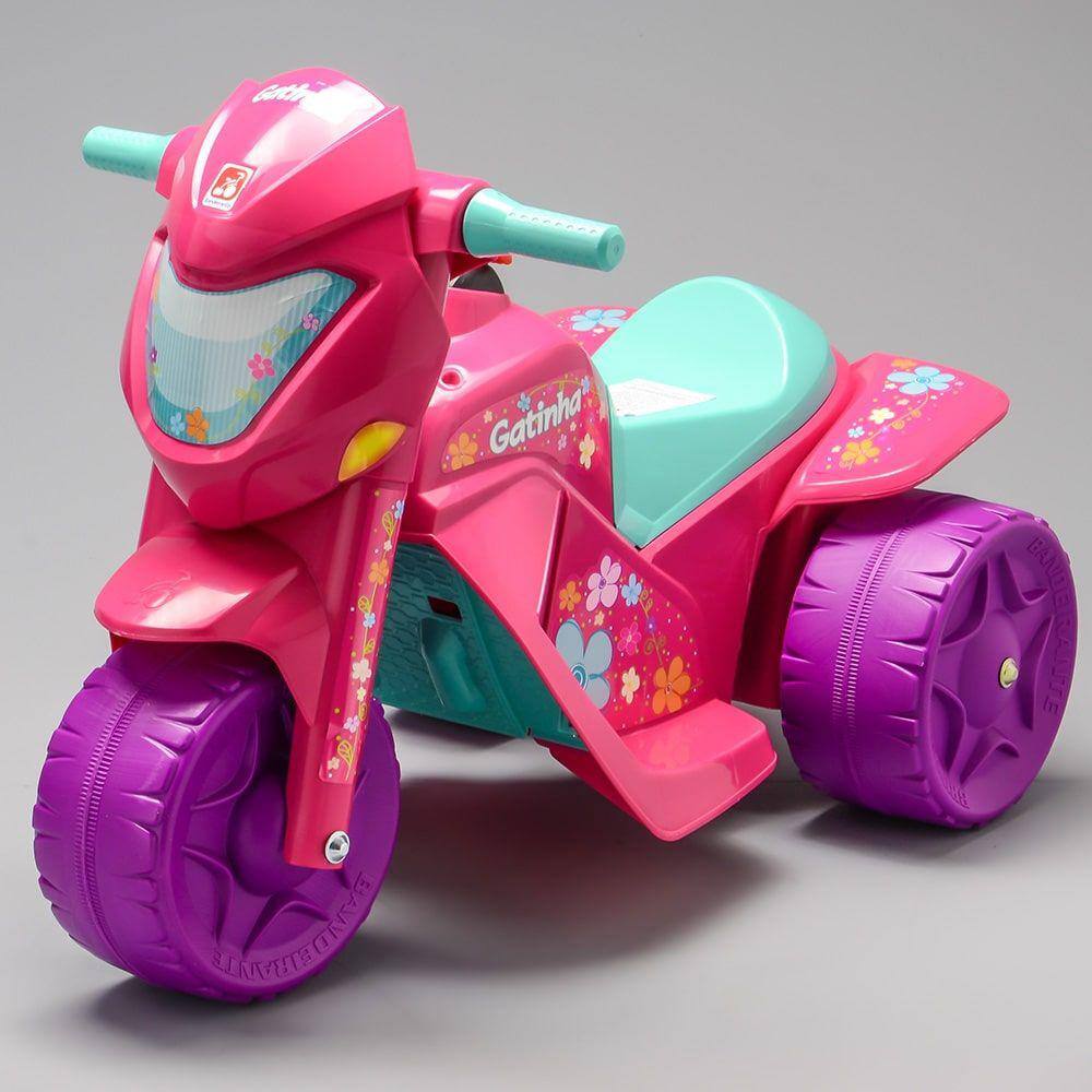 Moto Eletrica Infantil Triciclo Bandeirante Banmoto 6V Rosa - Maçã Verde  Baby