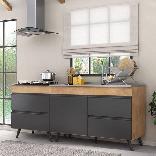 Kit 2 Balcões Pia 120cm + Cooktop Black Friday