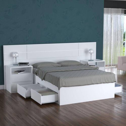 Menor preço em Cama Queen Turca com 4 Gavetas 2228 Foscarini Branco