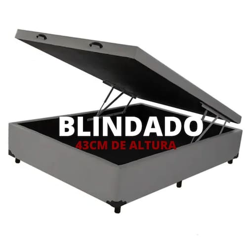 Cama Baú Casal Blindado Reforçado - 43cm de altura