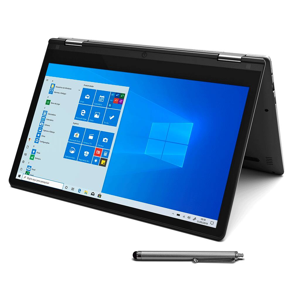 Notebook Positivo Duo C464c Celeron Dual Core N4020 Ram 4gb Lpddr4 Hd 64gb 12" Touch Windows 10 Home