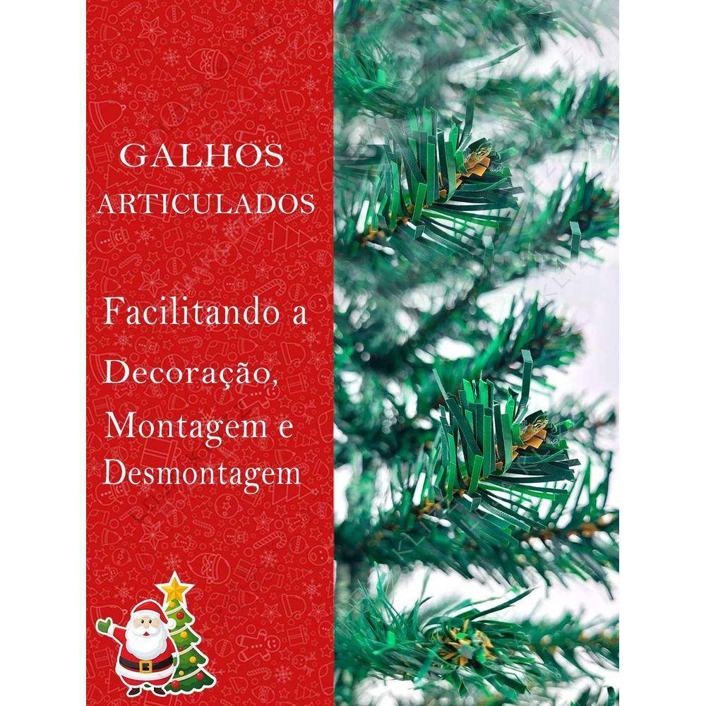 Árvore Natal Dinamarca 180cm 580 Galhos Enfeites Vermelha Decorada  Pisca-pisca 110v