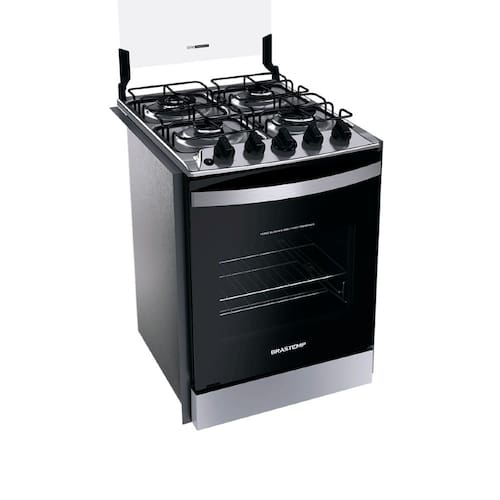 Fogão Brastemp 4 Bocas de embutir Inox com dupla chama e grades individuais - BYO4EBR