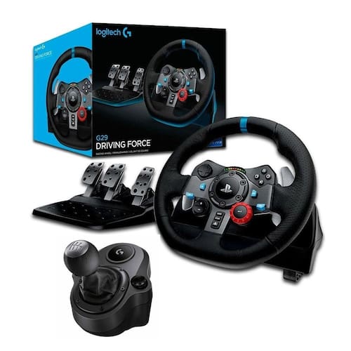 Volante Logitech G29 com pedal + Câmbio Driving Force Shifter para PS3 PS4 PS5 e PC