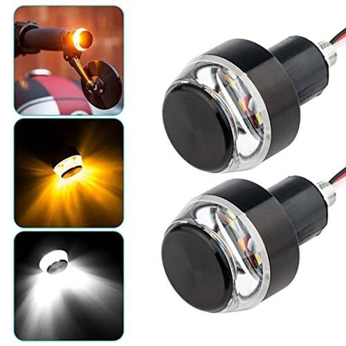 Moto Turn Signal Light, 1 Par Moto Handlebar End Light, 12 LEDs Amber