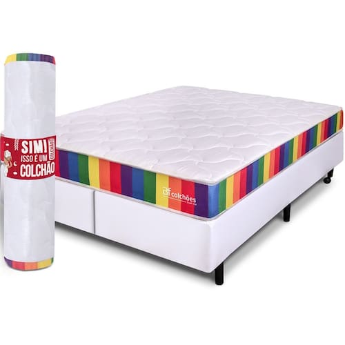 Cama Box King Com Colchão D33 A Vácuo Ortopédico Espuma Certificada 193x203x51cm BF Colchões Menor preço em Cama Box King Com Colchão D33 A Vácuo Ortopédico Espuma Certificada 193x203x51cm BF Colchões