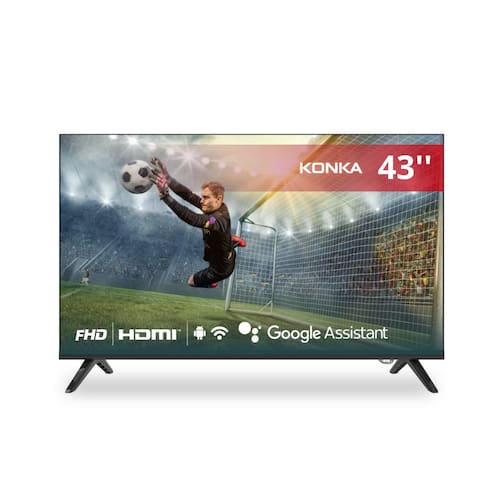 Smart TV Konka LED 43" Full HD, Design sem bordas, comando por voz, Google Assistant e Android TV com Bluetooth KDG43