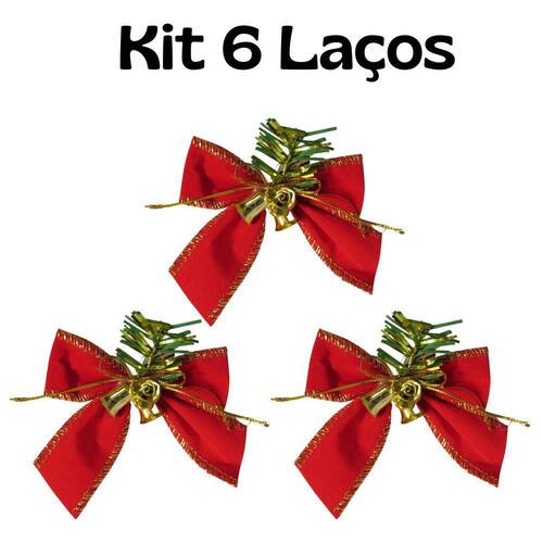 Kit 6 Laços De Natal Enfeite Árvore | Ponto Kit 6 Laços De Natal Enfeite Árvore | Ponto