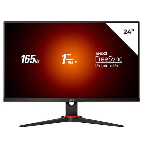 MONITOR GAMER AOC VIPER 24", LED, FULL HD, 1MS, 165HZ, FREESYNC, HDMI/DP, 24G2SE