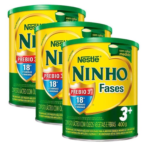 Composto Lácteo Ninho Fases 3+ 400g | Kit com três unidades