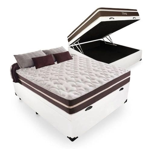 Cama Box Com Baú Casal + Colchão De Molas - Comfort Prime - Classic Superlastic 138cm