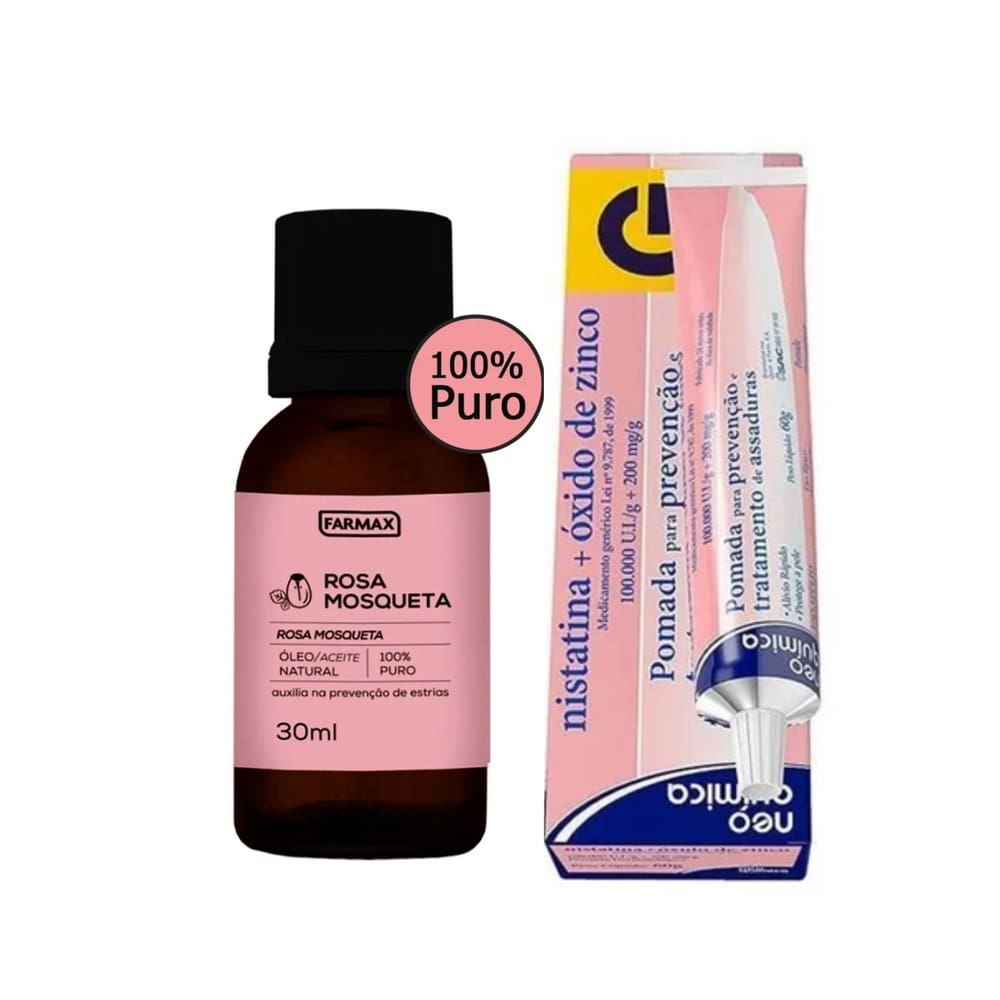 Kit Nistatina Óxido De Zinco 60g+óleo De Rosa | Ponto