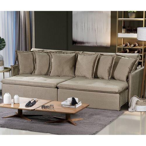 Sofá 6 Lugares 2.90 Mt Com Molas Ponto