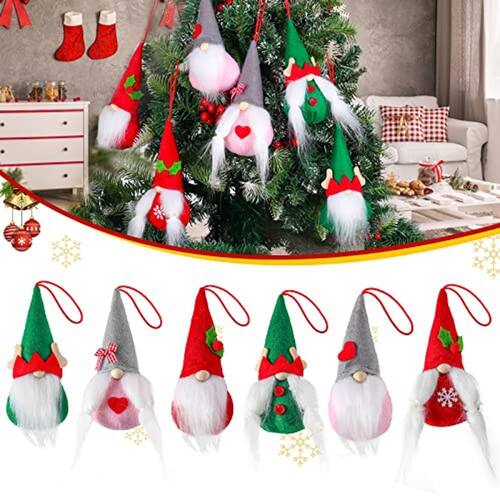 6pcs gnomos árvore de Natal decorações | Ponto 6pcs gnomos árvore de Natal decorações | Ponto