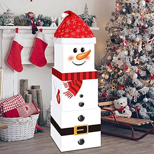 Marspark 4 peças Caixa de Natal Decoração | Ponto Marspark 4 peças Caixa de Natal Decoração | Ponto