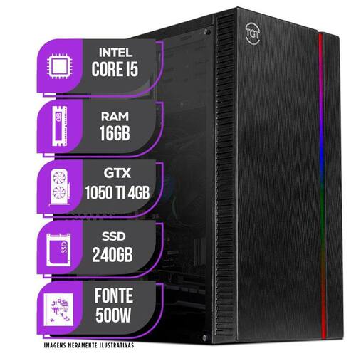 Computador Gamer I5 HD 1TB GTX1050 Fonte 500W