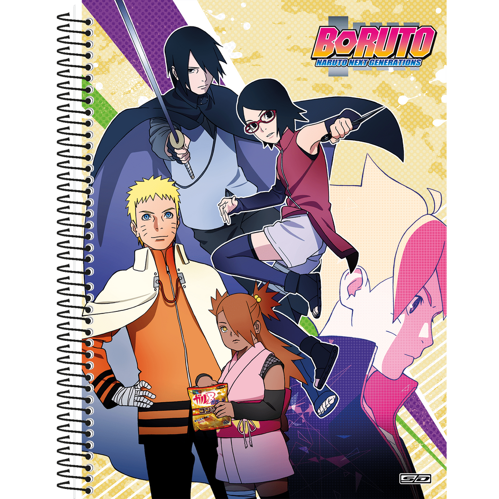 Caderno Universitário Espiral 10M Capa Dura 160 Fls Naruto