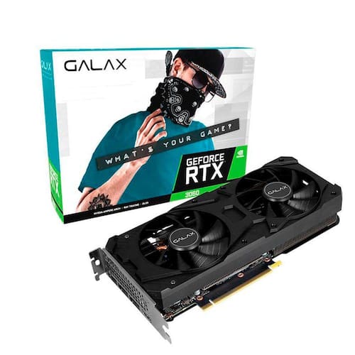 Placa de Vídeo Galax GeForce RTX 3060 1-Click OC LHR 8GB GDDR6 192 bits - 36NSL8MD6OCC