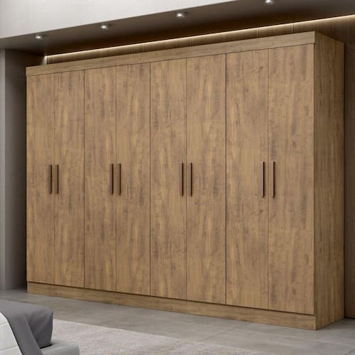 Guarda Roupa Casal 8 Portas 4 Gavetas Paris Maxel Móveis - Marrom Chocolate