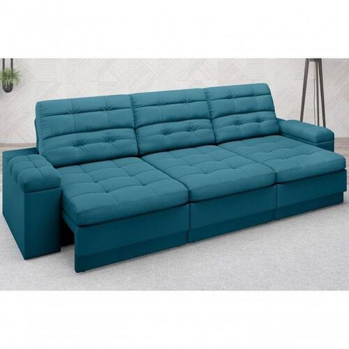 Sofá Brunello 2,05m Retrátil E Reclinável Velosuede Ponto