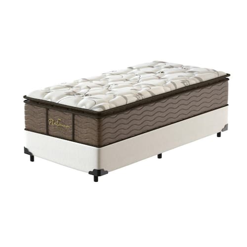 Menor preço em Box Solteiro King Branca + Colchão de Molas Prolastic - Probel - Guarda-Costas Platinum 96x203x69cm