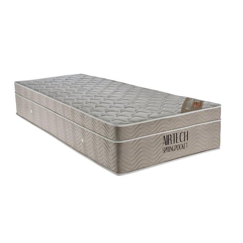 Colchão Airtech Molas ensacadas Solteirão Ortobom 108x198x35cm Branco/Bege Menor preço em Colchão Airtech Molas ensacadas Solteirão Ortobom 108x198x35cm Branco/Bege