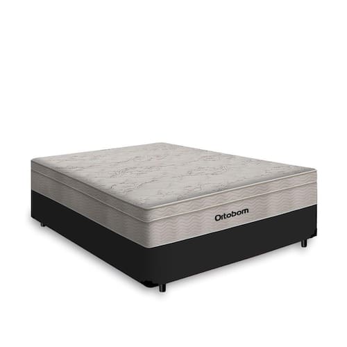 Cama Box Casal + Colchão de Molas Ensacadas Ortobom AirTech SpringPocket 138cm