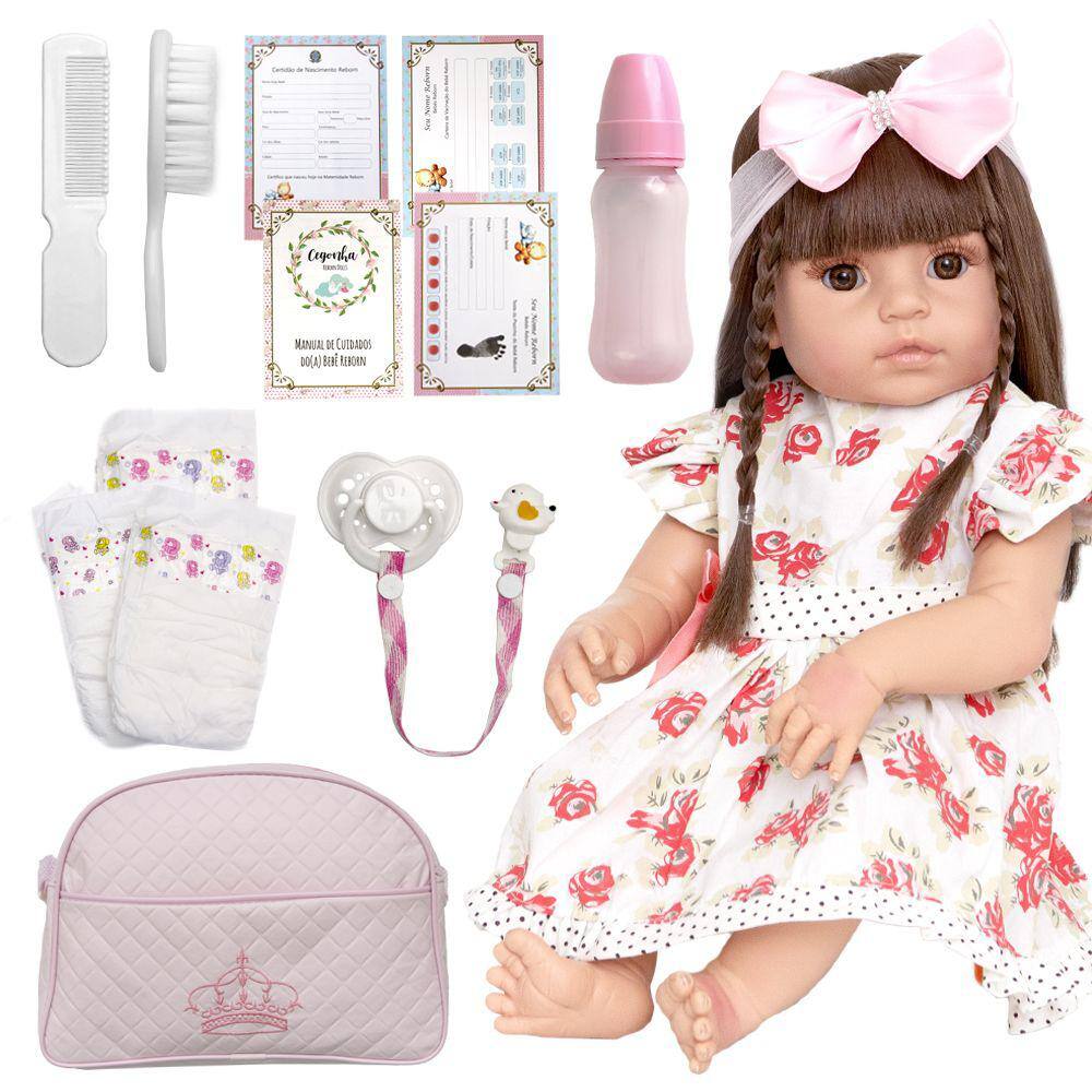 Boneca Bebê Reborn Realista 100% Silicone Envio Imediato