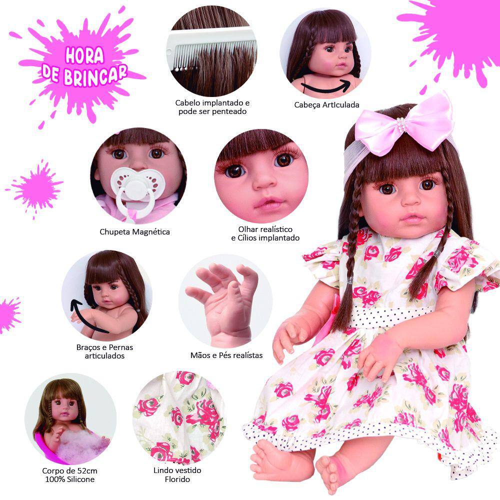 Bebê Reborn Realista Corpo 100% Silicone - Boneca Reborn Original