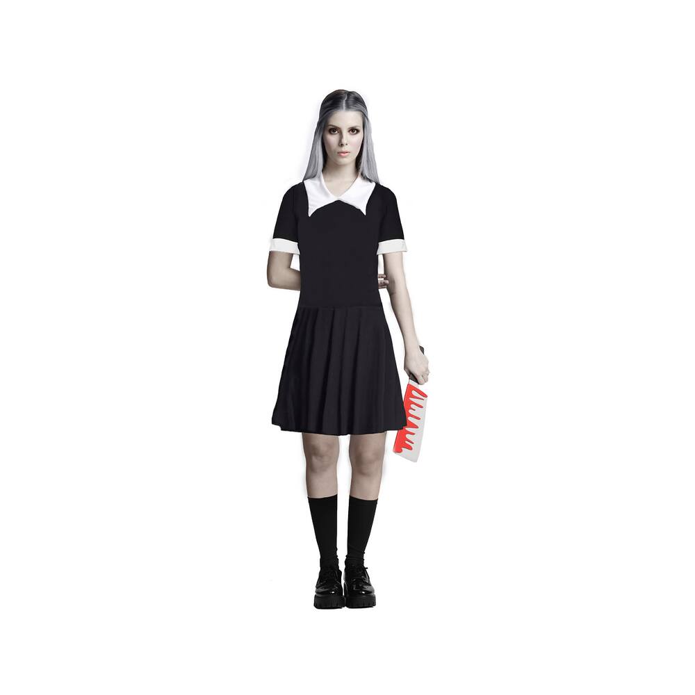 Fantasia Wandinha Familia Addams Vestido Preto Feminino Luxo