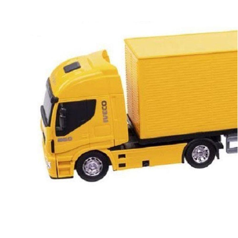 Caminhão de Brinquedo Infantil Carreta Iveco Grande Amarelo no