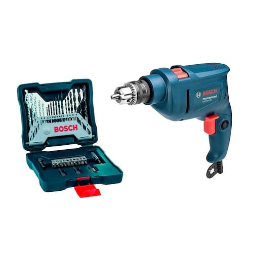 Kit Furadeira De Impacto Bosch GSB 450 RE STD 450W 127V + Kit de Pontas e Brocas Bosch X-Line 33 PÇS