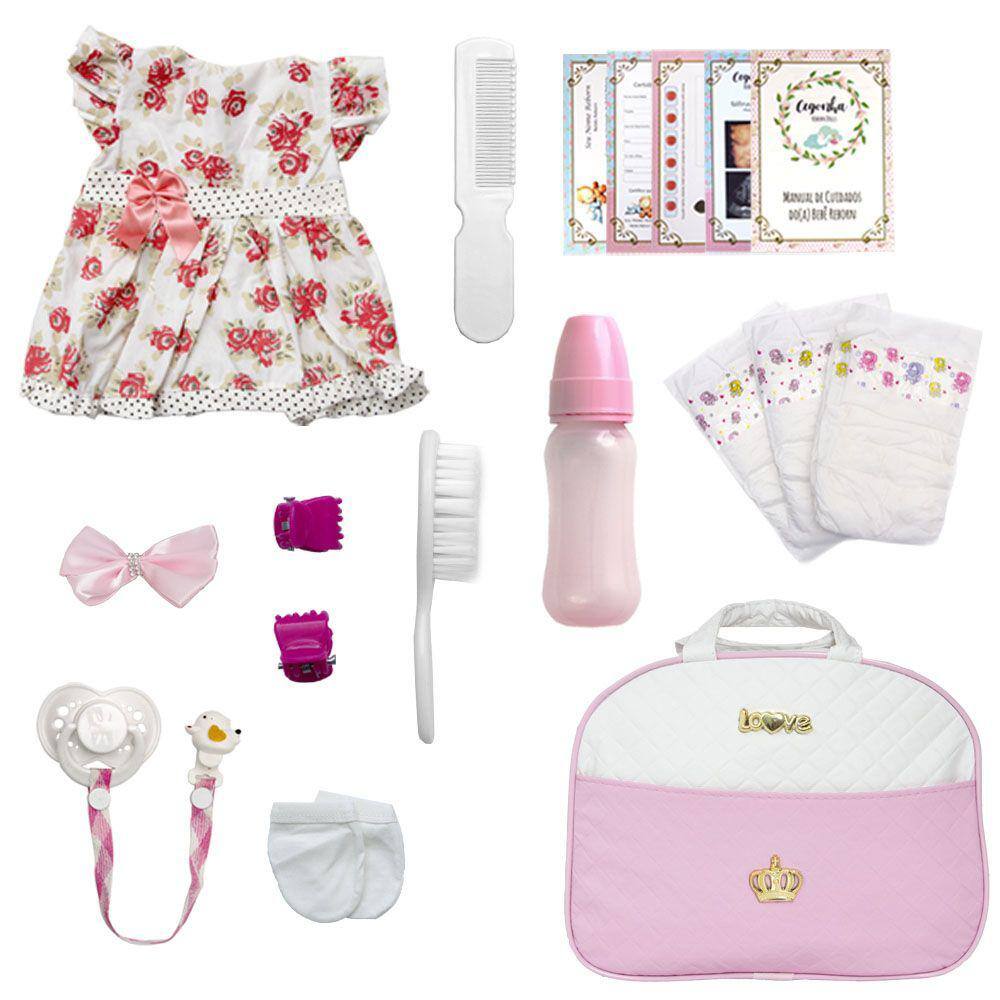 Boneca Bebe Reborn Recem Nascida Silicone Com Lindos Itens