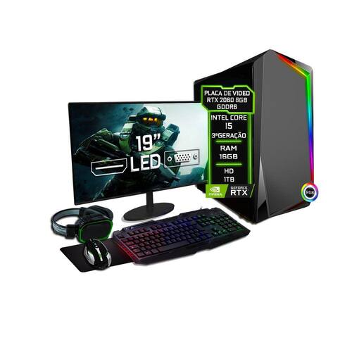 Pc Gamer Completo Intel Core I3 8º G 16gb Ssd 240gb Rtx 2060