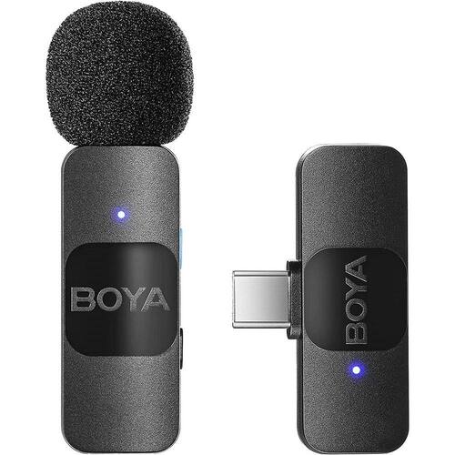 Microfone de Lapela sem fio BOYA BY-V10 com USB-C