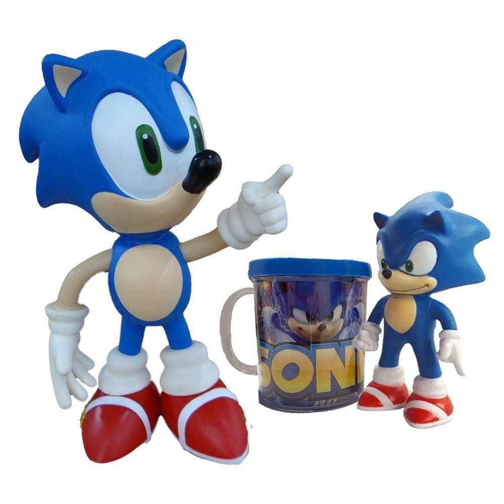 Kit 4 Boneco Personagem Sonic