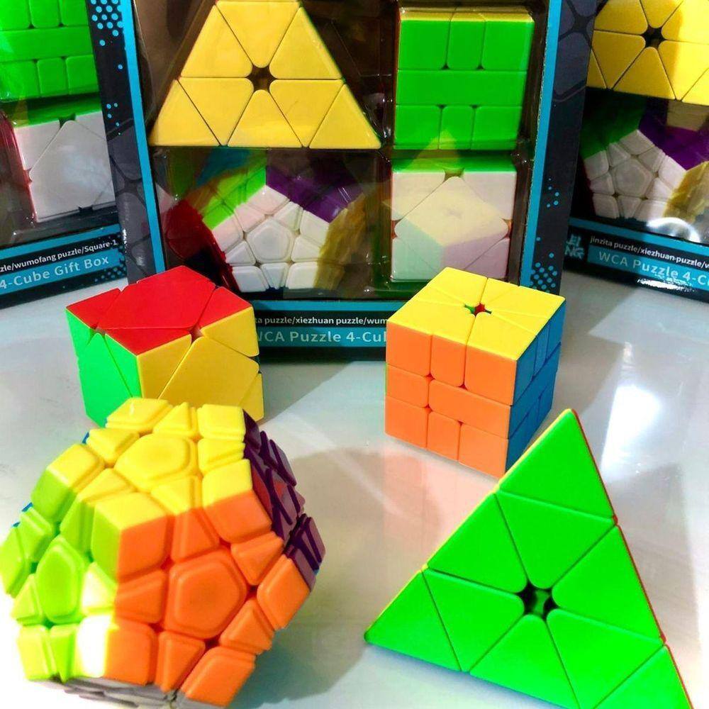 KIT Cubo Magico 2x2 + 3x3 + 3x3x3 Triângulo Cube Pro - MO YU