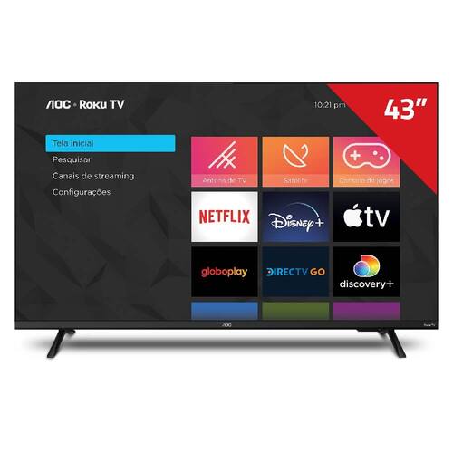 Smart TV 43" AOC Full HD Roku TV 43S5135/78G Bivolt