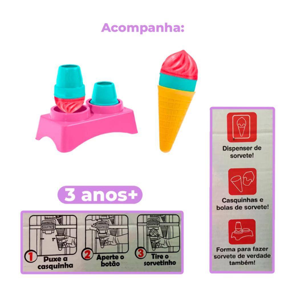 Geladeira Sweet Fantasy Sai Sorvete De Verdade Com Acessórios