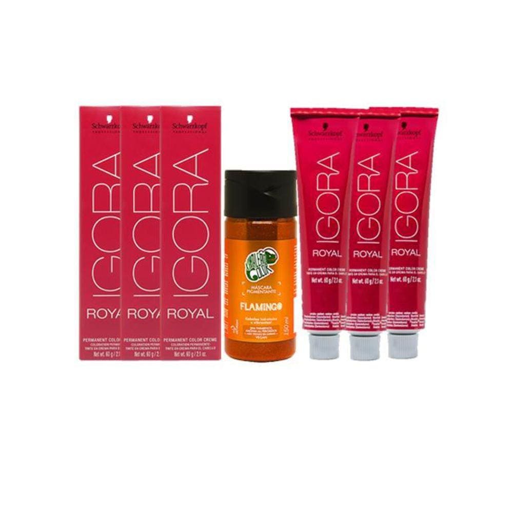 Kit Segredo da Cor - Igora Royal 8.77 HD, Água Oxigenada 30vol e  Tonalizante Cobre