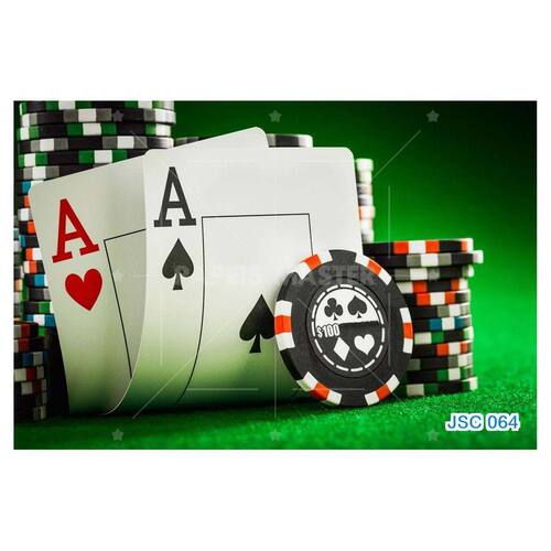 Papel De Parede 3D Salão De Jogos Cartas Poker 3,5M Jcs85 - Você