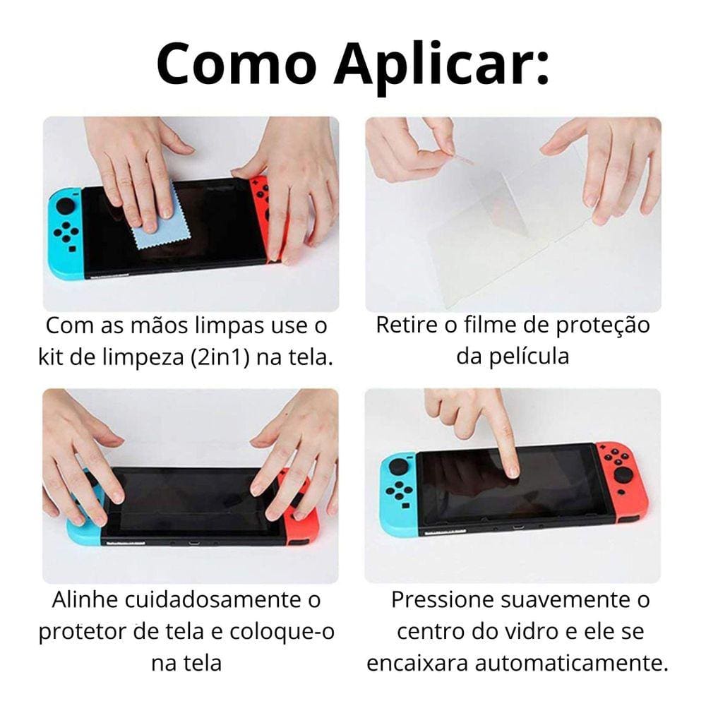 Capa Acrílica E Película De Vidro Para Nintendo Switch Oled