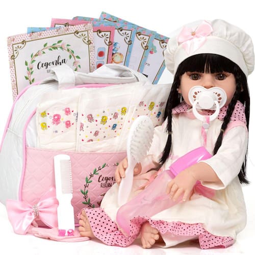 Bebê Boneca Reborn Morena 100% Silicone Pode Banho + Itens - Cegonha Reborn  Dolls - Boneca Reborn - Magazine Luiza