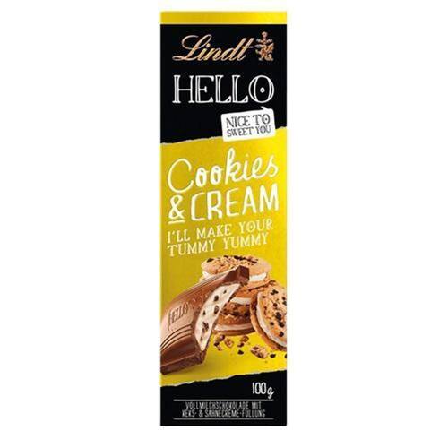 Barra Chocolate Lindt Hello Cookies And Ponto