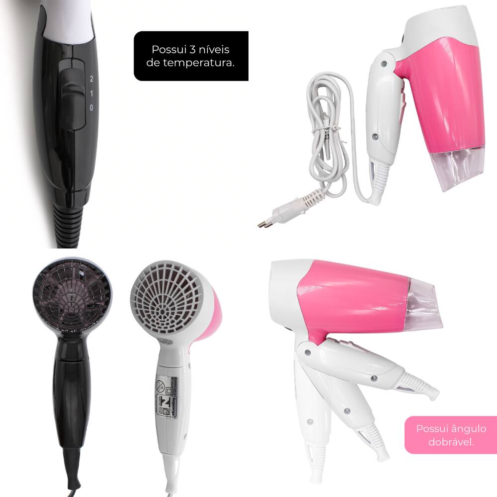 Mini Secador De Cabelo Profissional Portátil Viagem 1200w