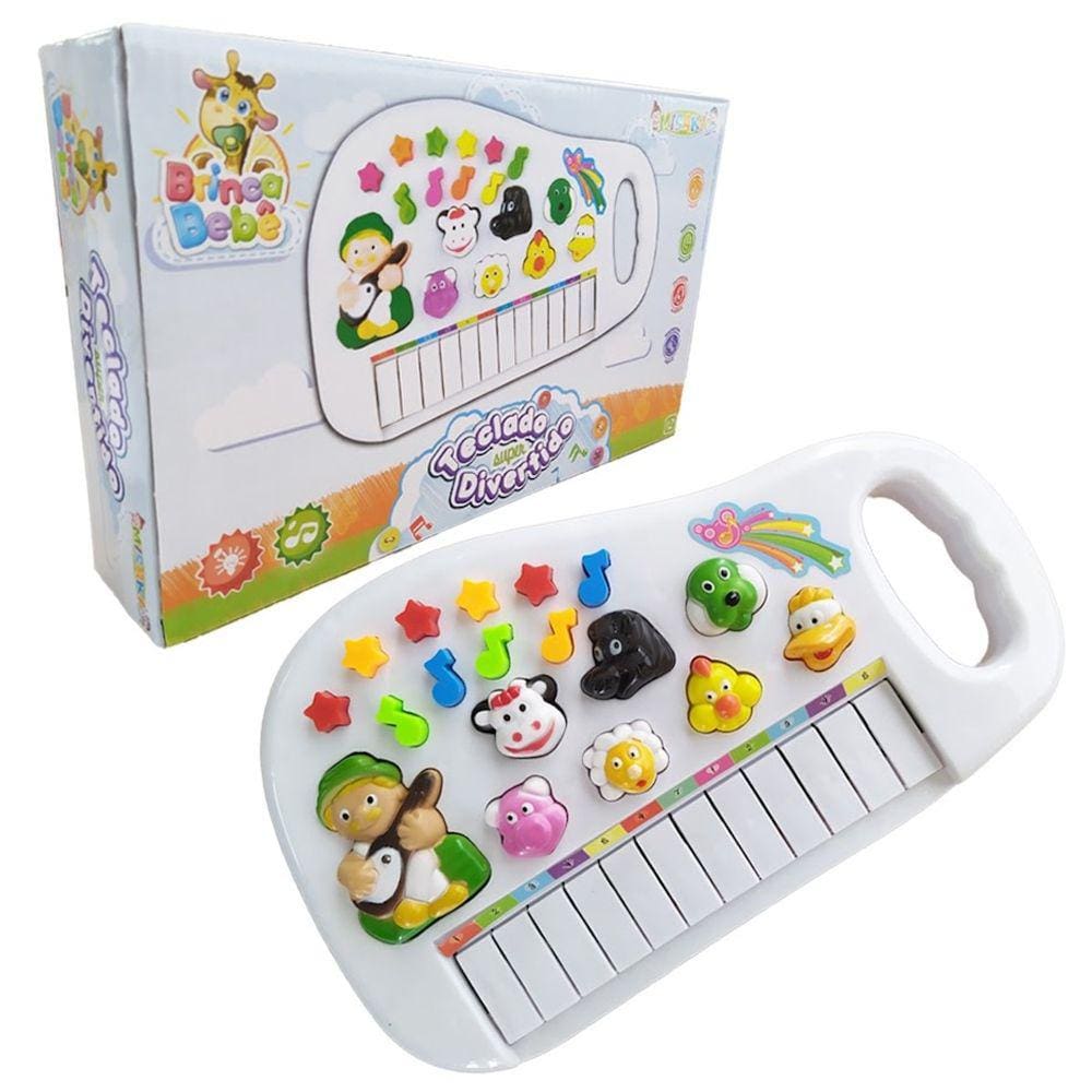 Brinquedo Piano Teclado Infantil Bichos Musical Moranguinho